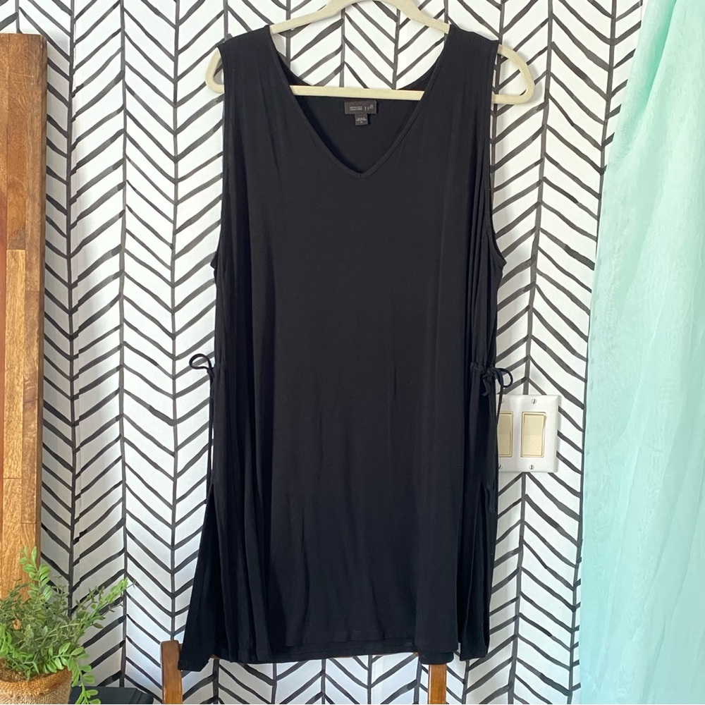 J. Jill Black Sleeveless Slit and Tie Side Dress Size XL